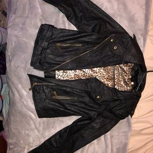 Black faux leather jacket
